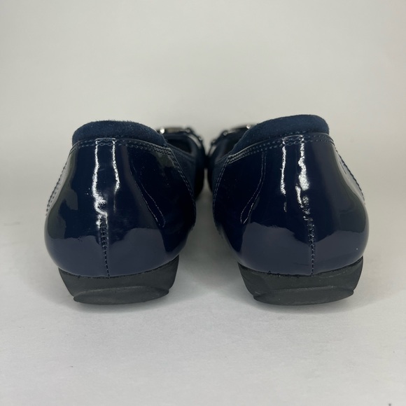 anne klein shoes Slip Ons Wedge Women Size 8.5M Blue Textile Comfort Logo - Picture 7 of 15